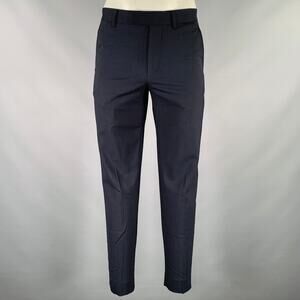SANDRO Size 32 Navy Wool Blend Flat Front Dress Pants
